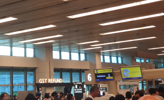 GST refund counter at Changi Airport