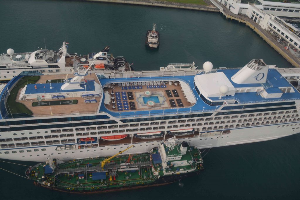 Singapore Cruise ship from Cable car view