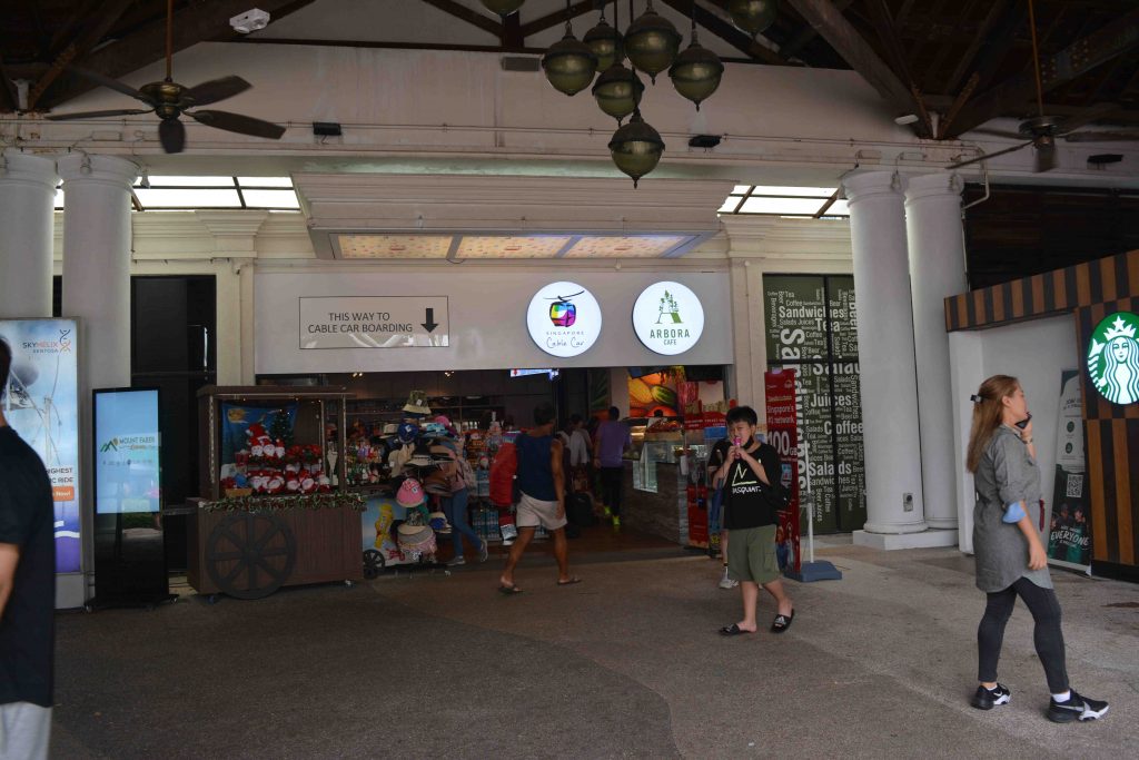 Singapore Cable car and Cafe shop entrance