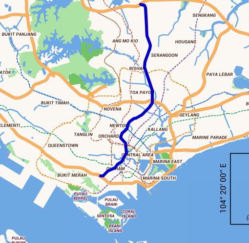 Central Expressway (CTE) Route Map Singapore